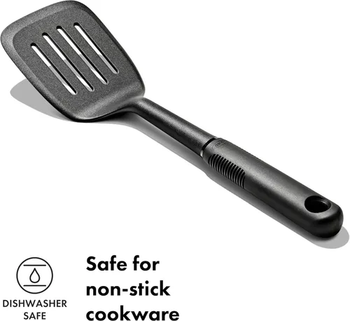 Miniatura 4 de OXO Good Grips cucharón de nylon, Volteador cuadrado de nailon, paquete de de 1, Negro