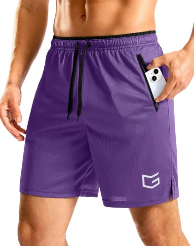 Miniatura 19 de G Gradual Pantalones cortos de correr para hombre con bolsillos con cremallera, secado rápido, gimnasio, atletismo, entrenamiento, pantalones cortos