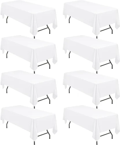 Miniatura 8 de Paquete de 4 manteles cuadrados color negro, 52 x 52 pulgadas, mantel de poliéster negro para mesas cuadradas pequeñas, mantel lavable resistente a