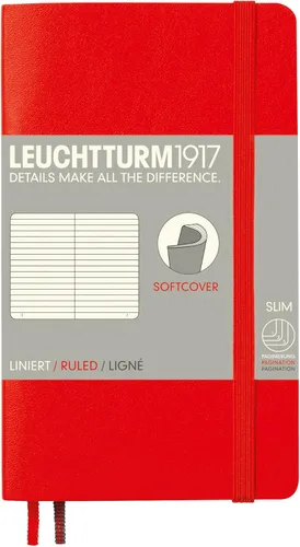 Miniatura 30 de LEUCHTTURM1917 - Cuaderno mediano A5 de tapa blanda, 123 páginas numeradas para escribir y llevar un diario (color negro, cuadriculado)
