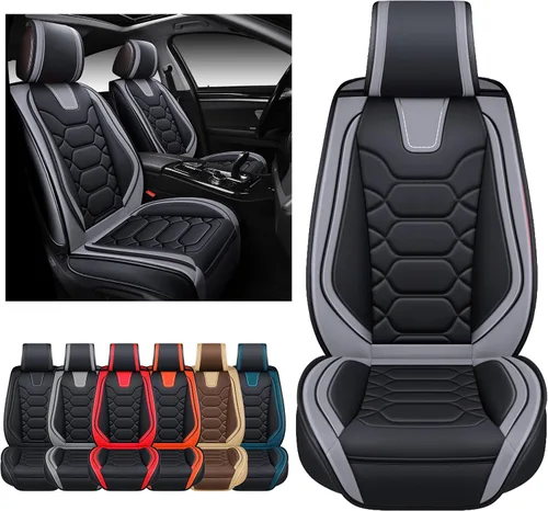 Miniatura 7 de OASIS AUTO OS-004 - Fundas de piel sintética para asiento de coche, funda de cojín para automóvil de 5 pasajeros y SUV, set de accesorios de ajuste