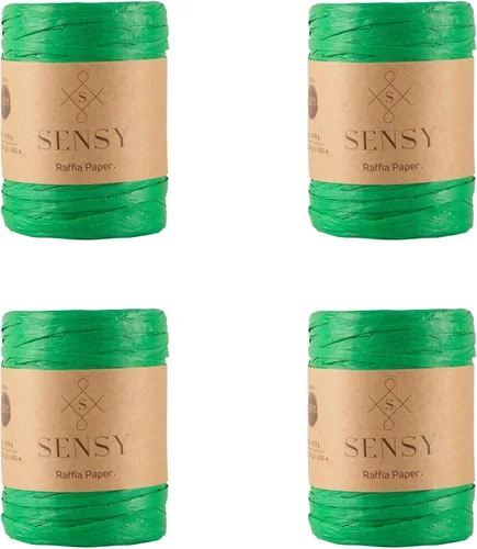 Miniatura 28 de Sensy Premium - Papel de rafia, 438 yardas, cinta de papel (verde)