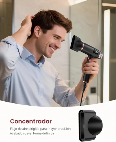 Miniatura 5 de MESCOMB Secador de pelo de viaje con difusor, 1875 W de doble voltaje iónico, secado rápido y control de encrespamiento para cabello grueso/rizado