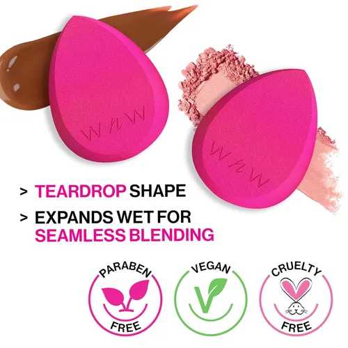 Miniatura 2 de wet n wild Esponja de Maquillaje - Baja Absorción de Producto para Aplicación Sin Rayas, Mezcla Sin Esfuerzo para un Acabado Suave de Aspecto Rosa