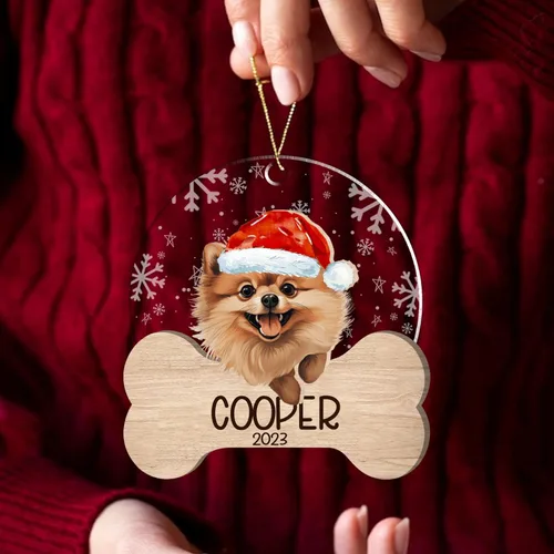 Miniatura 53 de Nazenti American Pit Bull Terrier Adorno de Navidad, adorno de perro fotográfico, adorno de perro personalizado, adornos de fotos de madera