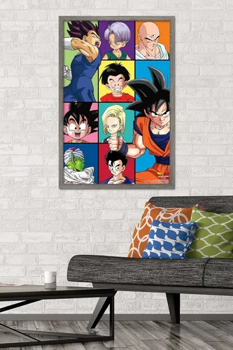 Miniatura 2 de Trends International Dragon Ball Z - Póster de pared con cuadrícula, 22.375 x 34 pulgadas, versión enmarcada de madera de granero