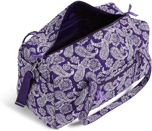 Miniatura 4 de Vera Bradley Women's Cotton Collegiate Large Travel Duffle Bag (Multiple Teams Available)