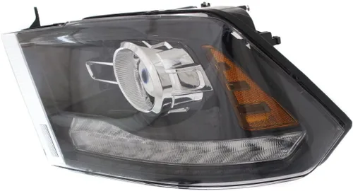Miniatura 6 de Para RAM 1500 Classic 2019 Conjunto de luz principal lado del conductor con bombillas (carcasa negra) reemplaza CH2502289 certificado CAPA
