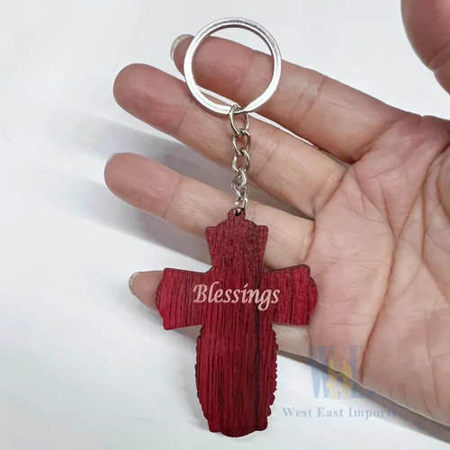 Miniatura 3 de Llavero de ángel de bautismo hecho de madera (12 piezas) /recuerdos de comunión para niño o niña recuerdos de bautizo con bolsas de organza