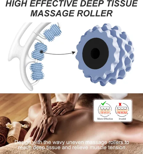 Miniatura 4 de COSTWELL Masajeador de celulitis, rodillo muscular removedor de celulitis, masajeador de tejido profundo de 360° para piernas, cuello, pantorrillas