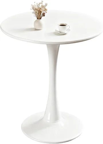 Miniatura 9 de Mesa de Comedor Tulip Redonda para 2, Mesa Moderna de Mediados de Siglo con Pedestal de Metal Resistente para Cocina, Bistró, Café, Ocio