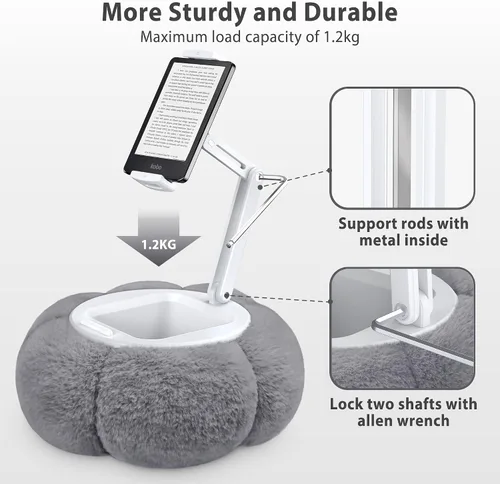 Miniatura 2 de CreaDream - Soporte de almohada en forma de calabaza para tableta, Kindle, iPad, soporte ajustable para teléfono con almohada para regazo y cama