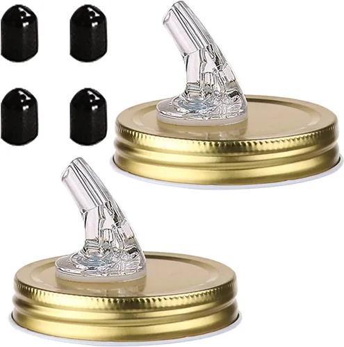 Miniatura 12 de Tarro con pico vertedor Mason Jar. Picos vertedores de flujo libre para tarro Mason Jar, tarro Mason para pico de boca regular tamaño 70mm Paquete