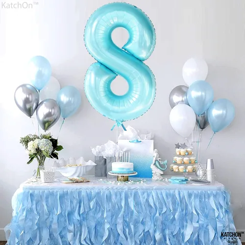 Miniatura 144 de KatchOn, Globo grande azul número 2 de 40 pulgadas Decoraciones de cumpleaños de Baby Shark para niño de 2 años Globo azul número 2 Globo