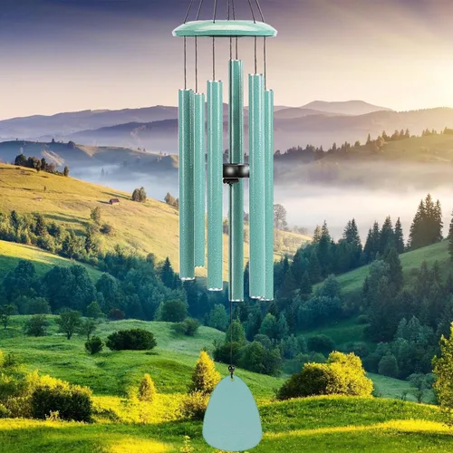 Miniatura 13 de FSVGYY Campanillas de viento para exteriores, decoración grande, tono profundo, tonos melódicos relajantes, campanillas de viento para exteriores