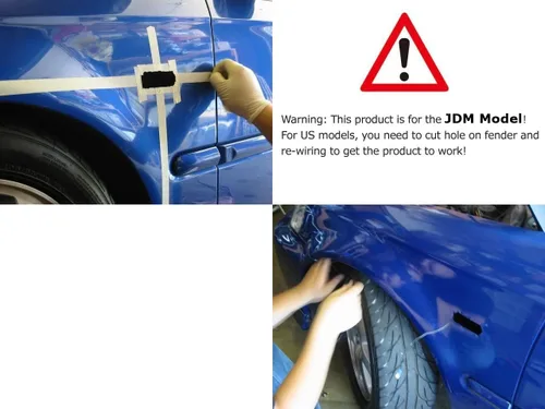 Miniatura 2 de iJDMTOY JDM-Spec - Luces de marca lateral de parachoques delantero con lentes ámbar semitransparentes y LED completos con cables de conexión