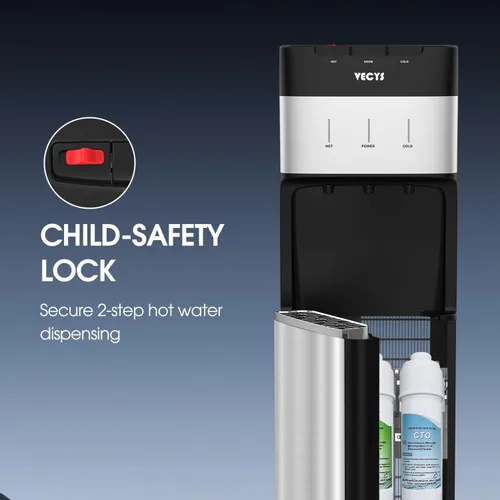 Miniatura 5 de VECYS Enfriador de agua sin botella con filtración de 4 etapas, opciones de agua caliente, fría y habitación, sistema de autolimpieza para el hogar