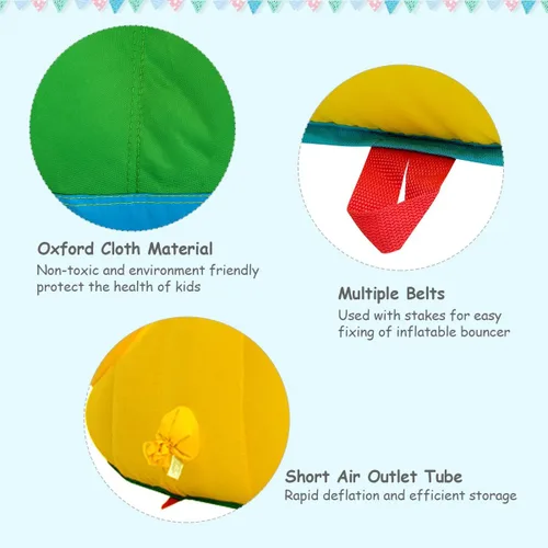 Miniatura 5 de KOTEK Tobogán acuático inflable, tobogán acuático 8 en 1 con 2 toboganes, 2 paredes de escalada, piscina y cañón de agua, toboganes acuáticos