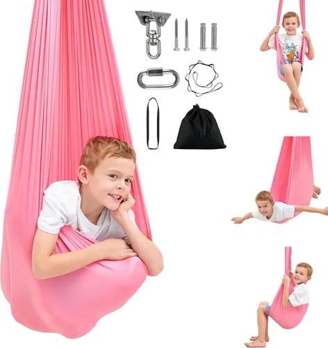 Miniatura 8 de Columpio sensorial, columpio de terapia para niños con necesidades especiales (herramientas incluidas), columpio sensorial para TDAH, autismo