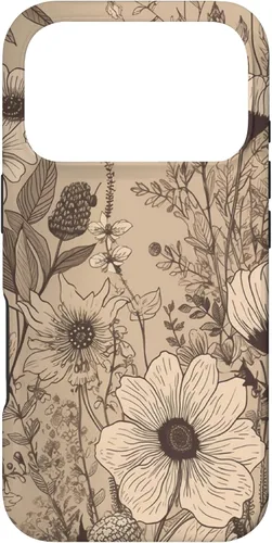 Miniatura 29 de Funda para iPhone 13 Pro Beige Tan Wildflower Floral Minimal Flower Boho