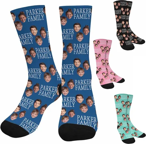 Miniatura 83 de Artsadd Calcetines personalizados para mujeres y hombres, amantes de los perros y gatos, regalos divertidos unisex personalizados