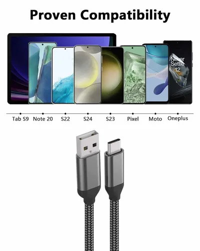 Miniatura 3 de Cable USB C de 10 pies para carga de iPhone 15 16 Pro Max, iPad Pro, carga rápida, cordón de nylon para Samsung Galaxy S24 S23 S22 S21 S20 S10, Note