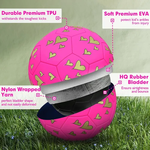 Miniatura 3 de Soccer Balls Size 3 for Girls Soccer Ball for Kids Aged 4-6 6-8 Beginners Outdoors Sports Ball Recreation Playing Ball Birthday Christmas Back to