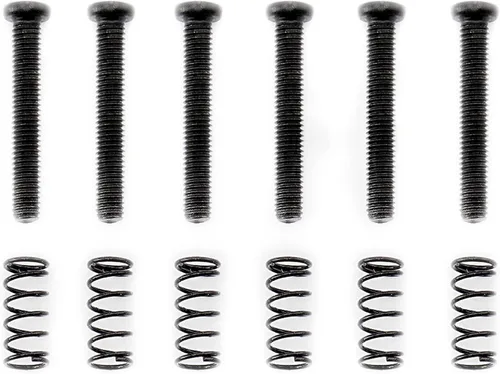 Miniatura 3 de Musiclily Pro Metric M3x20mm - Juego de tornillos y muelles de acero para guitarra eléctrica importada, puente bajo, negro (juego de 6)