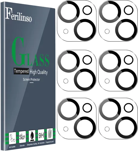 Ferilinso Protector de lente de cámara para iPhone 14, iPhone 15, iPhone 14 Plus, iPhone 15 Plus, protector de lente para iPhone 13 13 Mini,