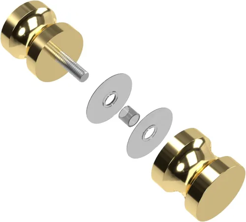 Miniatura 4 de CKB Pomo de puerta de cristal de ducha, tirador de doble cara para vidrio de 5/16"~1/2", acero inoxidable con superficie dorada pulida, manija