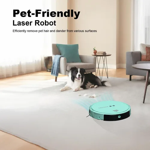 Miniatura 5 de TECBOT S1 Robot aspirador delgado de 120 minutos de tiempo de funcionamiento, robot 2 en 1 para barrer o trapear autocarga WiFi, aplicación y Azul