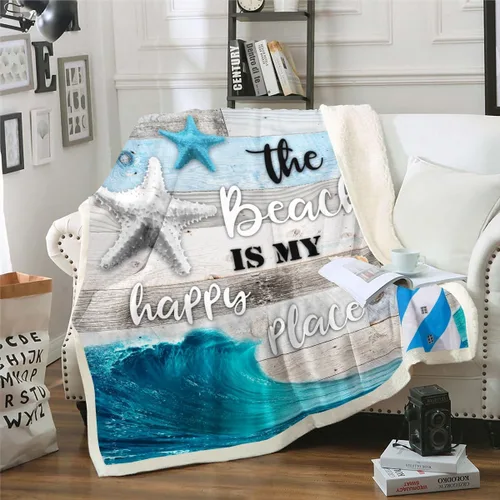 Miniatura 18 de Manta de olas oceánicas para cama, silla, retro, brújula, velero, manta náutica para decoración de dormitorio de niños, manta de vellón marino