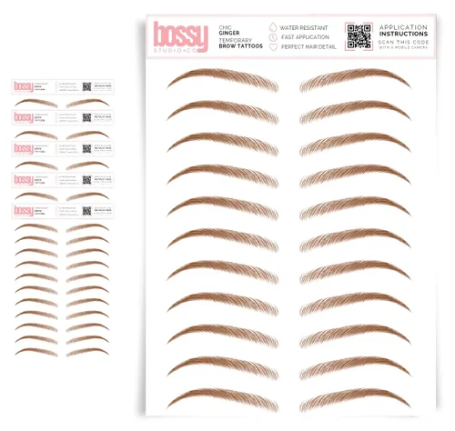 Miniatura 51 de 5 paquetes de tatuajes temporales para cejas, adhesivos impermeables para cejas, tatuajes falsos para el cabello tipo pelar de transferencia