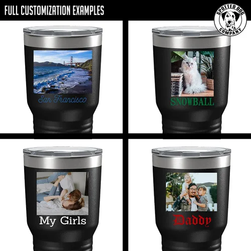 Miniatura 4 de Vaso personalizado de 30 onzas (17 colores) con foto impresa con aislamiento térmico de acero inoxidable recubierto de polvo con tapa, regalo