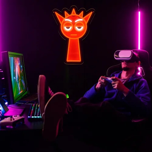 Miniatura 6 de Letreros de neón de juego AHlove para decoración de pared, luces LED de neón de anime para dormitorio, cueva de hombre, regalos de cumpleaños