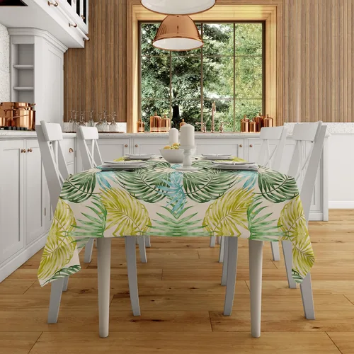 Miniatura 16 de EVERYDAY LUXURIES Mantel cuadrado impermeable de 52 x 52 pulgadas, resistente a las manchas y a las arrugas, mantel decorativo de vinilo de campos