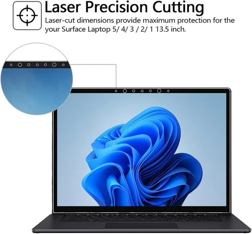 Miniatura 2 de Megoo Protector de pantalla para laptop Microsoft Surface de 13.5 pulgadas, vidrio templado, fácil instalación, pantalla ultra clara