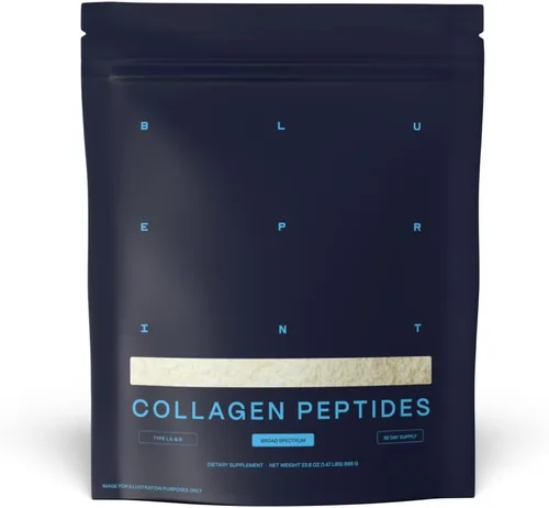 Blueprint Bryan Johnson - Péptidos de colágeno hidrolizado en polvo – Tipo I, II y III de colágeno para mujeres y hombres – Suplemento de proteína
