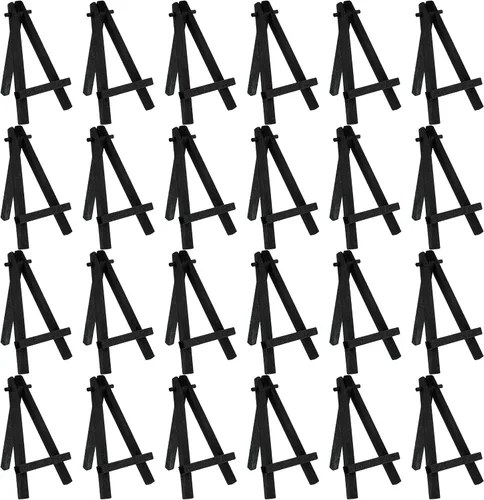 US Art Supply - Minicaballete de madera de 5 pulgadas en color negro (24 unidades)
