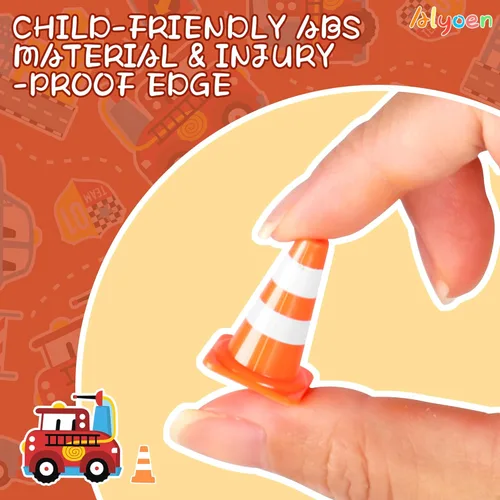 Miniatura 2 de Alyoen 30 piezas conos de tráfico mini de 1", pequeños conos naranjas en miniatura, pequeño juguete navideño para niños, juguete de cono de bloque