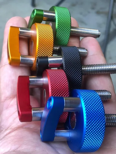 Miniatura 4 de ROCKWORKX Billet Tornillo de pulgar de aluminio duro de extracción rápida, anillo en D integrado, compatible con Jeep Wrangler JK 2007-20018, JL