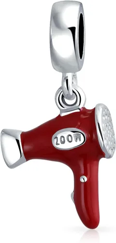 Fashion Diva Hair Stylist Dresser Salón de Belleza Peine Tijeras Cuelgan Charm para Mujeres Plata de Ley .925 Se adapta a Pulsera Europea