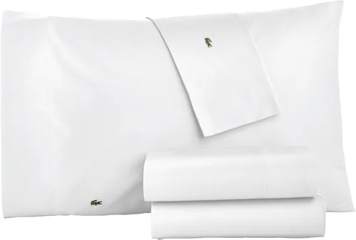 Miniatura 10 de Lacoste - Juego de sábanas de percal 100% algodón de 3 piezas – Ropa de cama ligera y ultrasuave con bolsillos profundos, resistente a las arrugas