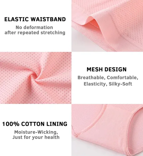Miniatura 5 de Xibing Paquete de 10 bragas de bikini elásticas transpirables para mujer, cintura baja, malla hipster