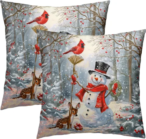 Miniatura 54 de Giwawa Juego de 2 fundas de almohada de calabaza otoñal de 16 x 16 pulgadas, fundas de cojín de algodón de madera de girasol para sofá, patio