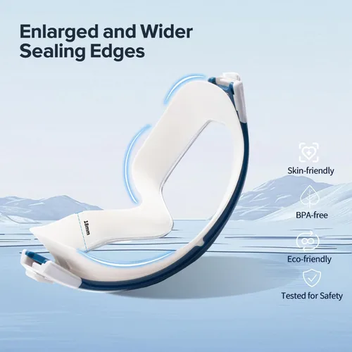Miniatura 5 de Gafas de natación, visión amplia, visión clara, gafas de natación para adultos, protección UV antivaho, sin fugas, gafas de piscina Azul blanco