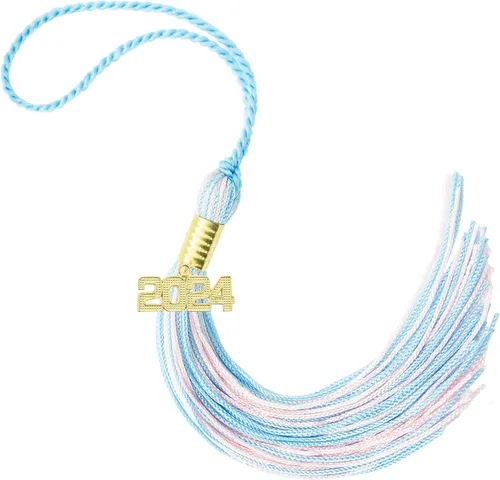 Miniatura 302 de Borla de graduación Aqua 2022, todos los colores escolares disponibles, fabricada en Estados Unidos