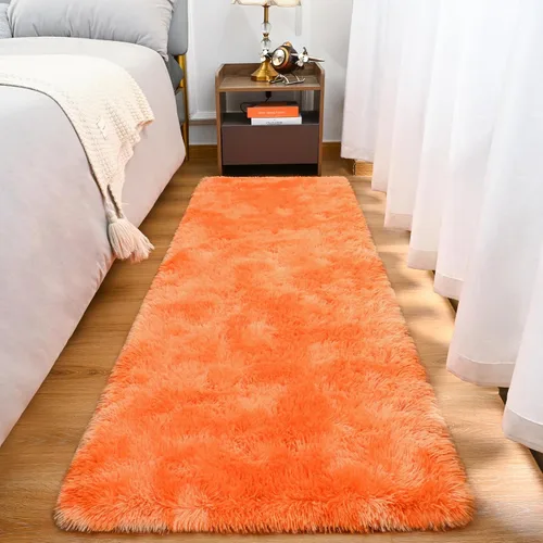 Miniatura 18 de Goideal Alfombra mullida para dormitorio, sala de estar, alfombra de noche beige de 2 x 6 pies, pelo largo de pelo sintético, alfombra moderna