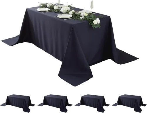 Miniatura 76 de Paquete de 5 Manteles Cuadrados 60 x 60 Pulgadas de Carbón, Mantel de Poliéster Lavable para Uso en Hogar, Fiesta, Boda o Restaurante.