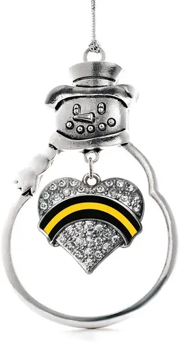 Miniatura 20 de Colgante de plata con diseño de Detroit con forma de corazón y muñeco de nieve con circonitas cúbicas